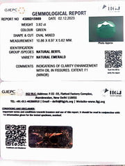 3.92/CT Natural Panna Stone with Govt. Lab Certificate (34410)